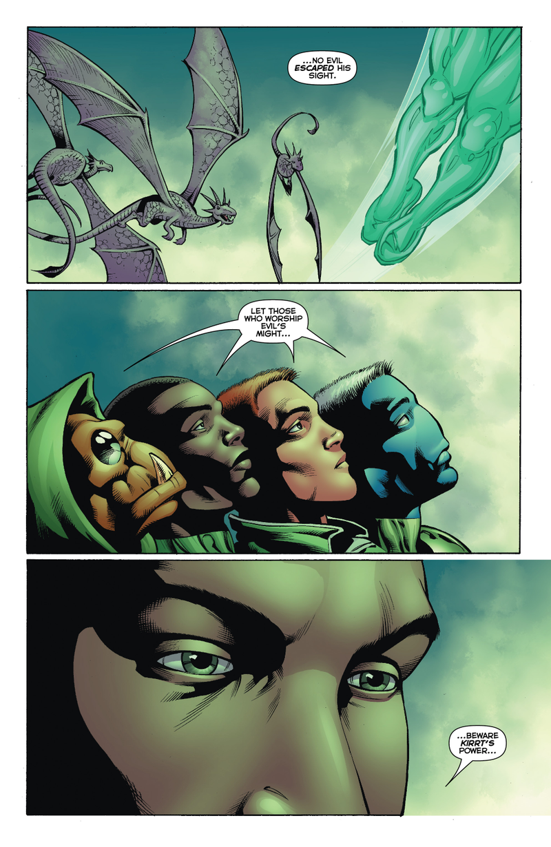 Illustration for article titled In this preview of Green Lantern Corps, see what a Green Lantern's funeral looks like